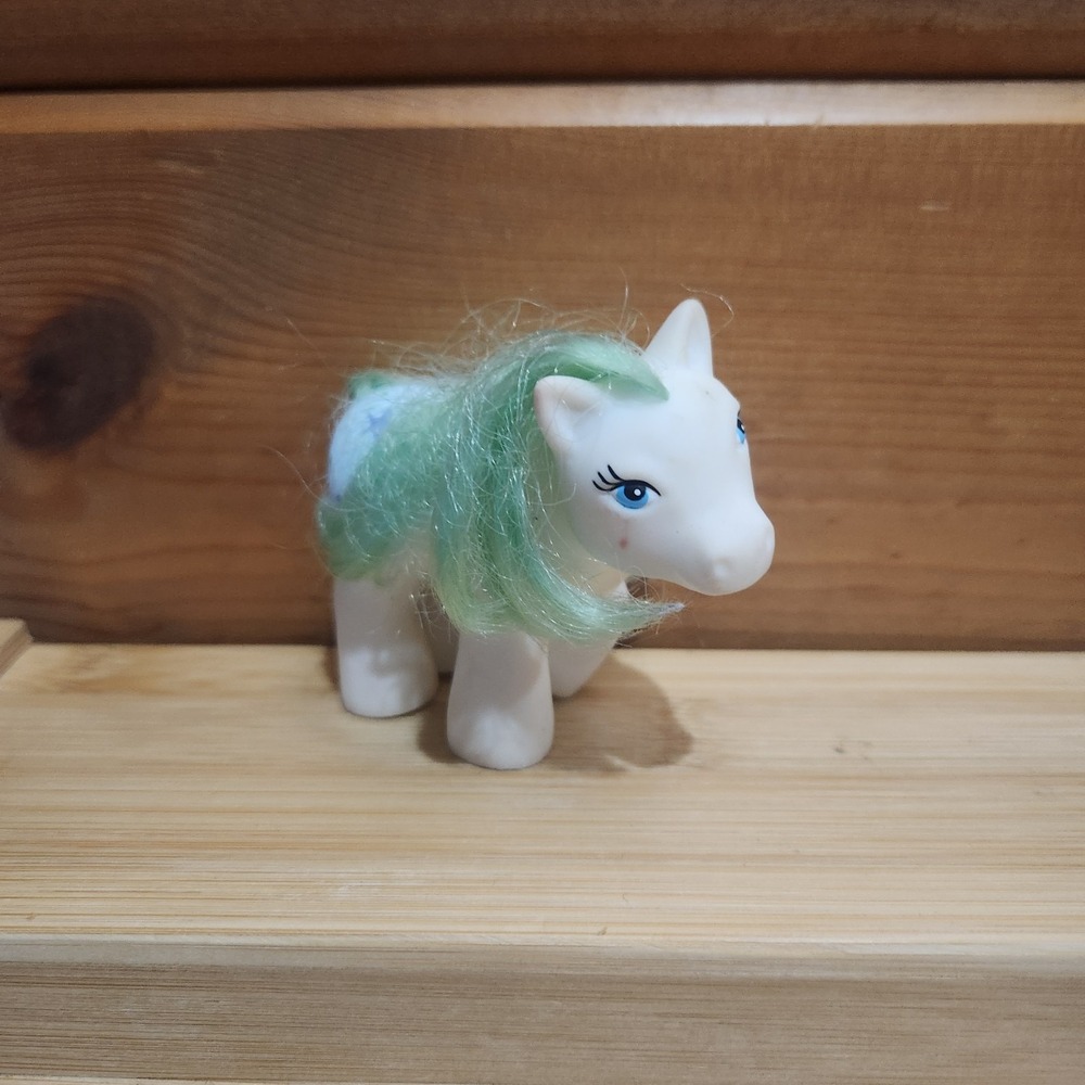 HASBRO My Little Pony BABY bianco white verde green stelle blu blu stars Vintage